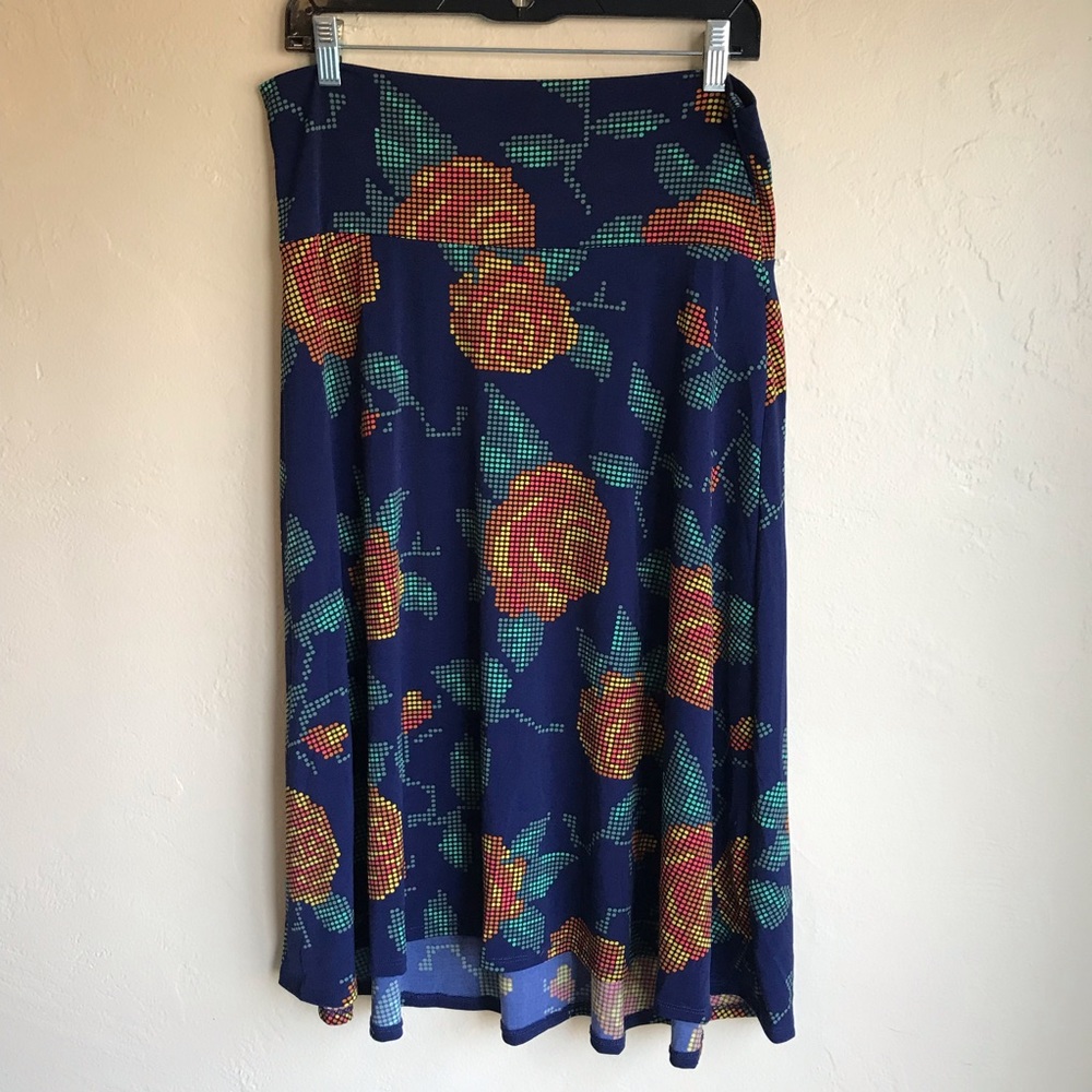LuLaRoe Rose Navy Azure Skirt